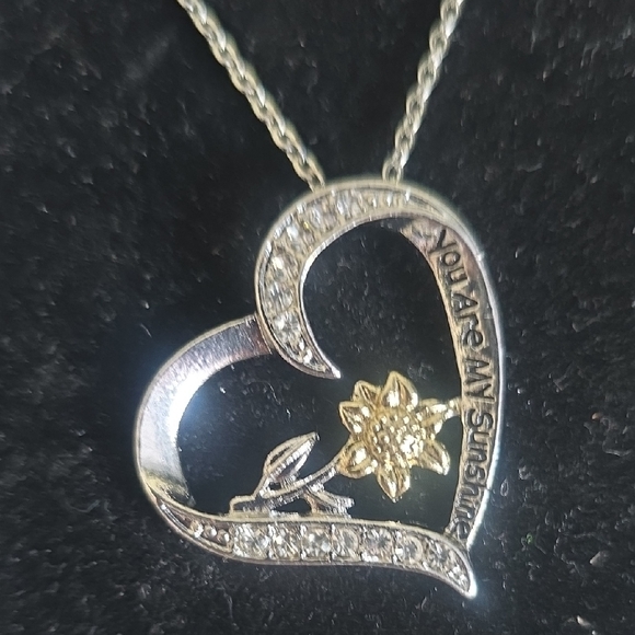 unbranded Jewelry - Heart-Shaped Silver Plated "You Are My Sunshine"   Pendant Necklace New